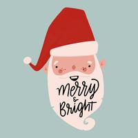 Cute Santa With Lettering In Bear vector