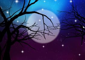 Halloween background with spooky trees vector