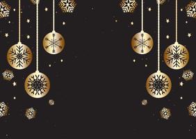 Christmas background in gold and black  vector