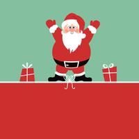Christmas background with Santa Claus and gifts vector