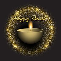 Diwali background with gold glittery lights vector