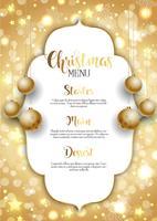 Christmas background with golden hanging ornaments vector