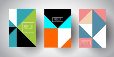 Brochure templates with abstract low poly designs vector