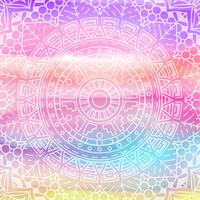 Elegant mandala design on watercolour texture  vector