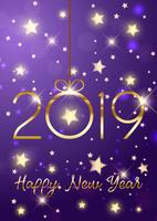 Happy New Year background with gold lettering vector