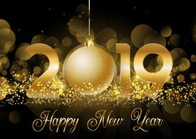 Happy New Year bauble background vector