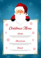 Christmas menu with cute Santa vector
