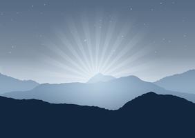 Night landscape background  vector