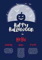 Halloween menu design vector