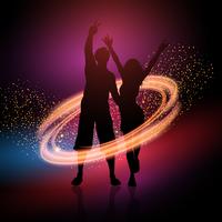 Party couple on a sparkle background vector