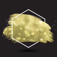 Abstract background with metallic gold texture in hexagonal fram vector