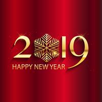 Happy New year background with gold lettering and snowflake desi vector