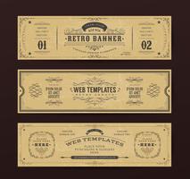 Plantillas de banners de sitio web vintage vector