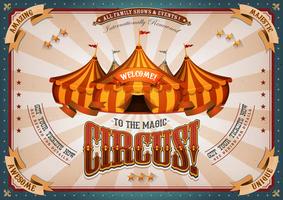 Vintage Circus Poster With Big Top vector