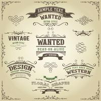 Hand Drawn Western Banners And Ribbons vector