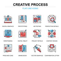 Creative Process Icons Set vector