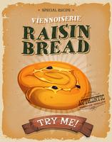 Grunge And Vintage Raisin Bread Poster vector