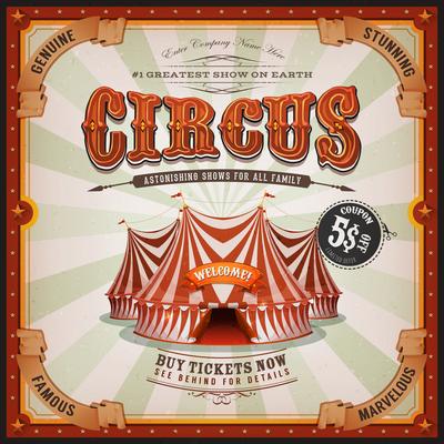 Vintage Old Square Circus Poster