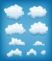 Clouds Set On Blue Sky Background vector