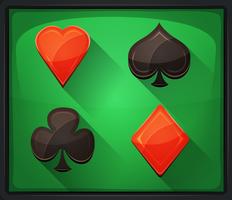 Casino Poker Icons On Green Carpet vector