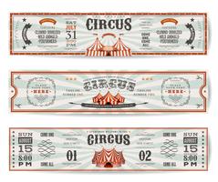 Plantillas de Banners de sitio web de circo vintage vector