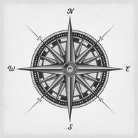 Compass Rose Black And White vector