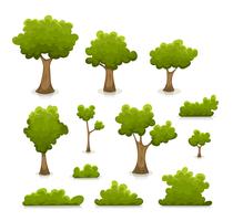 Set de árboles, setos y arbustos vector