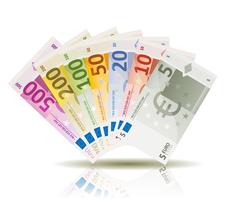 Euro Money Bills Set