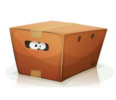 Eyes Inside Cardboard Box vector