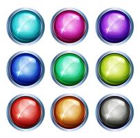 Rounded Light Icons And Buttons vector