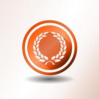 Award Laurel Wreath Icon In Flat Design vector