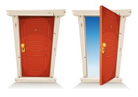 Red Door Open And Closed vector