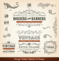 Vintage Calligraphic Frames, Banners And Badges vector