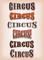 Conjunto vintage de texto de circo occidental