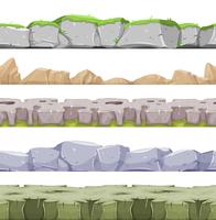 Paisaje rocoso sin fisuras y terrenos pedregosos para juego Ui vector