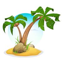 Tropical Island With Palm Trees vector