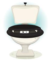Funny Creature's Eyes Inside Water Toilet vector