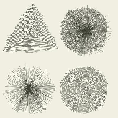 Abstract Hand Drawn Circles, Splashes And Shapes