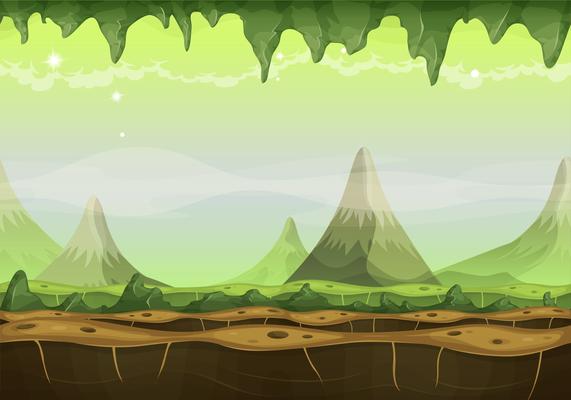 Fantasy Sci-fi Alien Landscape For Game Ui
