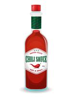 Chili Pepper Sauce In Bottle vector