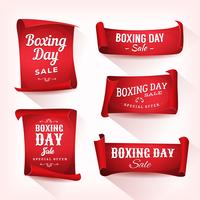 Set of Boxing Day Sale Parchment And Banners vector