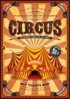 Vintage Yellow Circus Poster With Big Top vector