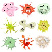 Cartoon Germs, Virus And Microbes vector