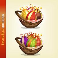 Easter Eggs Inside Baskets vector