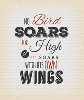 No Birds Soars Too High Inspirational Quote vector