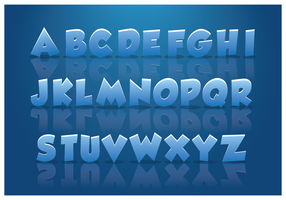 Icy Alphabets With Blue Background vector