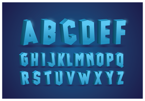 Icy Alphabets With Blue Background vector