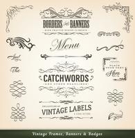 Vintage Calligraphic Frames And Banners vector