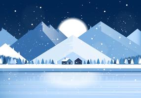 Vector ilustración paisaje de invierno