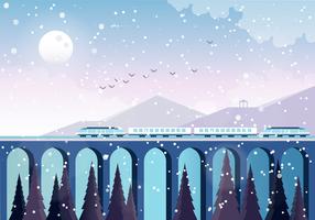 Vector ilustración paisaje de invierno